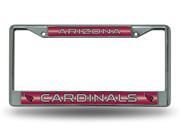 Arizona Cardinals Glitter Chrome License Frame. Free Screw Caps Included