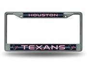 Houston Texans Glitter Chrome License Plate Frame Free Screw Caps with this Frame