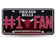 Chicago Bulls 1 Fan Glitter License Plate