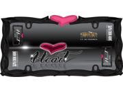 Black With Pink Heart License Frame 2 pack