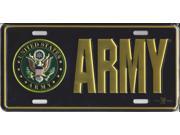 Army With Logo Stamped Metal License Plate