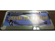 Blank Smooth Chrome 2 Hole License Plate Frame Free Screw Caps Included