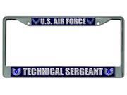 U.S. Air Force Technical Sergeant License Frame. Free Screw Caps Included