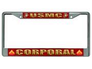 USMC Corporal Photo License Plate Frame Free Screw Caps with this Frame