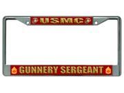 USMC Gunnery Sergeant Photo License Plate Frame Free Screw Caps with this Frame