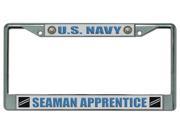 U.S. Navy Seaman Apprentice License Plate Frame Free Screw Caps with this Frame