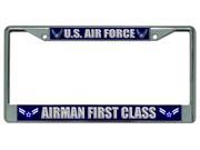 Air Force Airman First Class Photo License Frame. Free Screw Caps Included