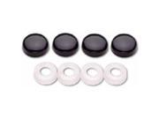 Black License Plate Caps Bolt Covers Set of 16
