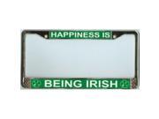 Happiness is Being Irish Metal License Plate Frame Free Screw Caps with this Frame