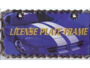 Bike Chain License Plate Frame with Caps 2 pack