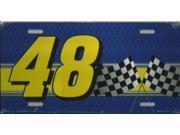 Racing 48 with Checkered Flags License Plate