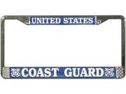 U.S. Coast Guard Chrome License Plate Frame Free Screw Caps with this Frame