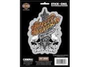 Harley Davidson Text w Skulls Stick Onz Decal