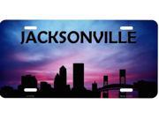Jacksonville Skyline Silhouette Metal License Plate Jacksonville Skyline Silhouette Metal License Plate
