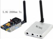 5.8GHz FPV wireless 2000mW TX RX Kit 2W Combo Video Audio Transmitter receiver