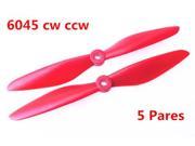 6045 6*4.5 Propeller Prop CW CCW red 5 Pair for QAV250 Quadcopter