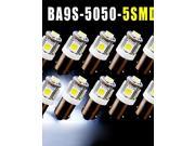 10pcs BA9S 5 SMD Xenon White LED Light Bulb Lamp T4W Q65B 1445 H6W 182 53 57