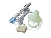 55dB 1900MHz Cell Phone Signal Booster Repeater with Ceiling Antenna and Yagi Antenna with White Cable