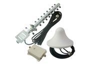 55dB 1900MHz Cell Phone Signal Booster Repeater with Ceiling Antenna and Yagi Antenna with White Cable