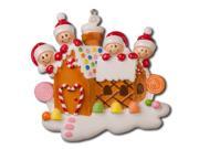 Gingerbread House with 4 Personalized Christmas Tree Ornament