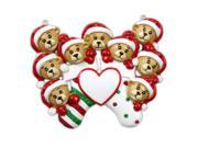 9 Bears Clinging To Stocking Personalized Christmas Tree Ornament
