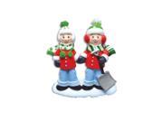 Snow Shovel Couple 2 Personalized Christmas Tree Ornament