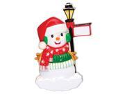 Snowman with Light Post Personalized Christmas Tree Ornament