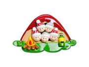 Pop Up Tent Face Family of 5 Personalized Christmas Tree Ornament