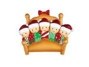 Bed Heads Family of 5 Personalized Christmas Tree Ornament