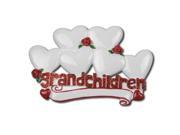 Grandchildren with 6 Hearts Personalized Christmas Tree Ornament