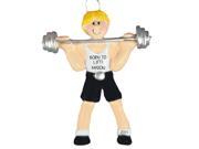 Weightlifter Blonde Personalized Christmas Tree Ornament