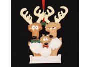 Reindeer Family 3 Personalized Christmas Tree Ornament