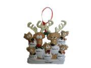 Reindeer Family 7 Personalized Christmas Tree Ornament