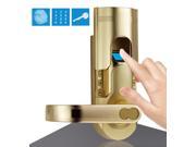 ASSA ABLOY Weatherproof Keyless Fingerprint Keypad door Lock 6600 86IG Left lever handle Gold