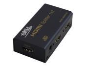 eKL® miniHS102 HDMI Splitter 2 Port 1 in 2 out Certified HDMI V1.4 Amplified Splitter w 3D HDCP 1080P Support with IR Remote