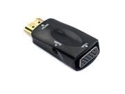 Hongta® 3.5mm Audio Jack VGA HD15 15 Pin Female to HDMI 9 Pin Male Adapter Color Black