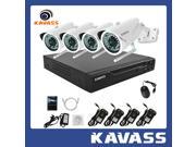 KAVASS Wifi Kit 4CH NVR System Support phone Remote View with 1TB HDD and 4 CCTV 720P Night Vision Wireless Network IP Cameras