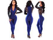 Sexy Womens Cutout Long Sleeve Jumpsuit Rompers Clubwear Bodycon Bandage Evening Party Trousers