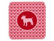 Set of 4 Bull Terrier Valentine Hearts Foam Coasters