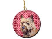 Cairn Terrier Valentine s Love and Hearts Ceramic Ornament