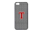 Houndstooth Black Letter T Monogram Initial Cell Phone Cover IPHONE 5