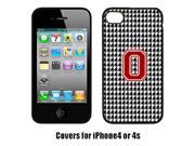 Houndstooth Black Letter O Monogram Initial Cell Phone Cover IPHONE 4