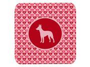 Set of 4 Manchester Terrier Valentine Hearts Foam Coasters