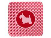 Set of 4 Scottish Terrier Valentine Hearts Foam Coasters