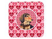 Set of 4 Dachshund Valentine s Love and Hearts Foam Coasters