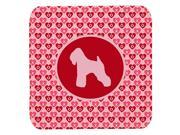Set of 4 Wheaten Terrier Soft Coated Valentine Hearts Foam Coasters
