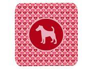 Set of 4 Fox Terrier Smooth Valentine Hearts Foam Coasters