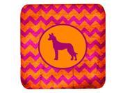 Set of 4 Pharaoh Hound Chevron Pink and Orange Foam Coasters