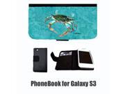 Crab on teal Cell Phonebook Cell Phone case Cover for GALAXY S3 8657
