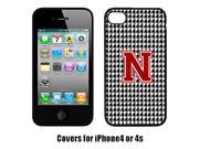 Houndstooth Black Letter N Monogram Initial Cell Phone Cover IPHONE 4